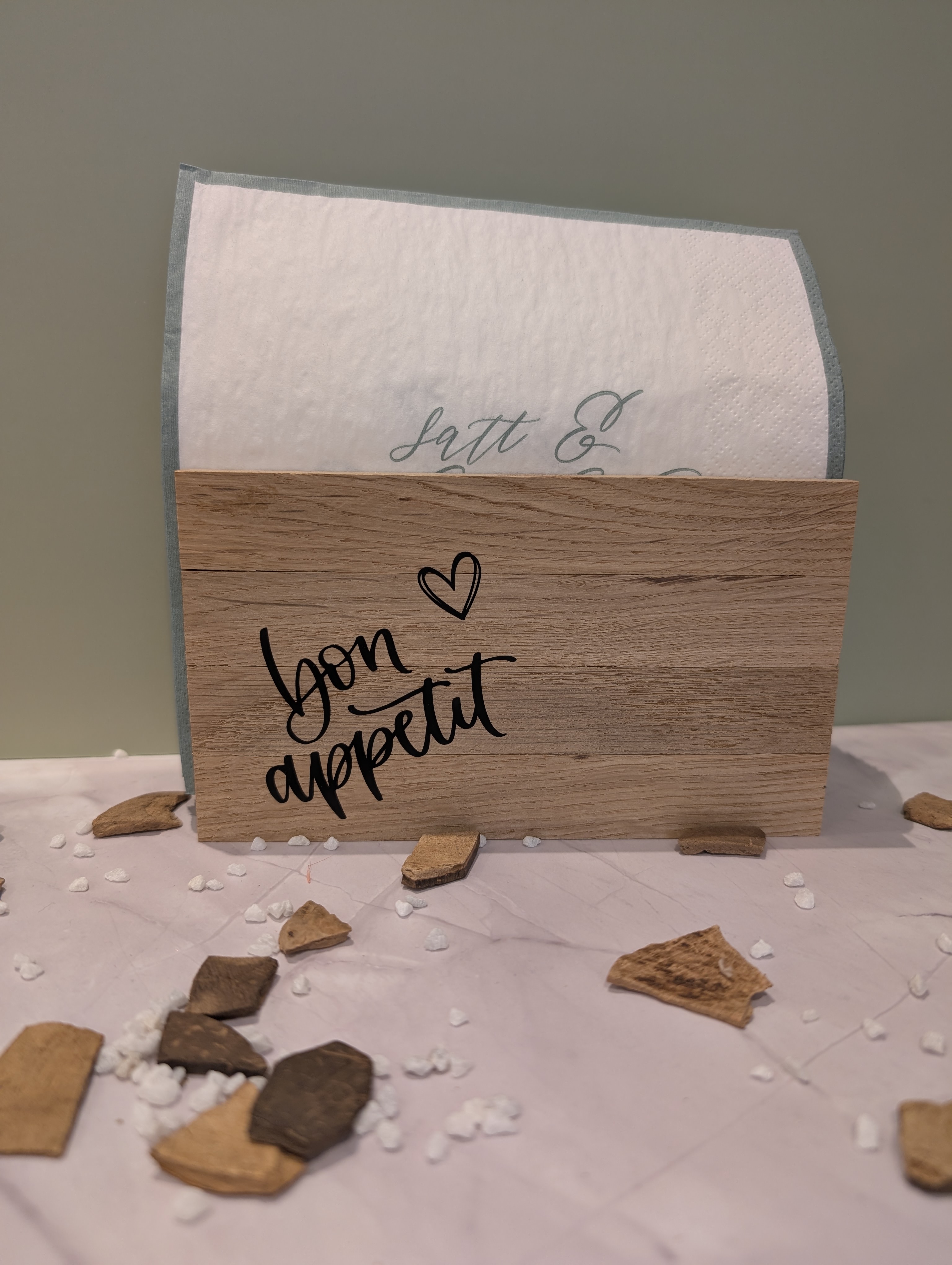 Serviettenhalter aus Holz „Bon Appetit“ – Stilvolle Tischdeko für Küche & Esszimmer