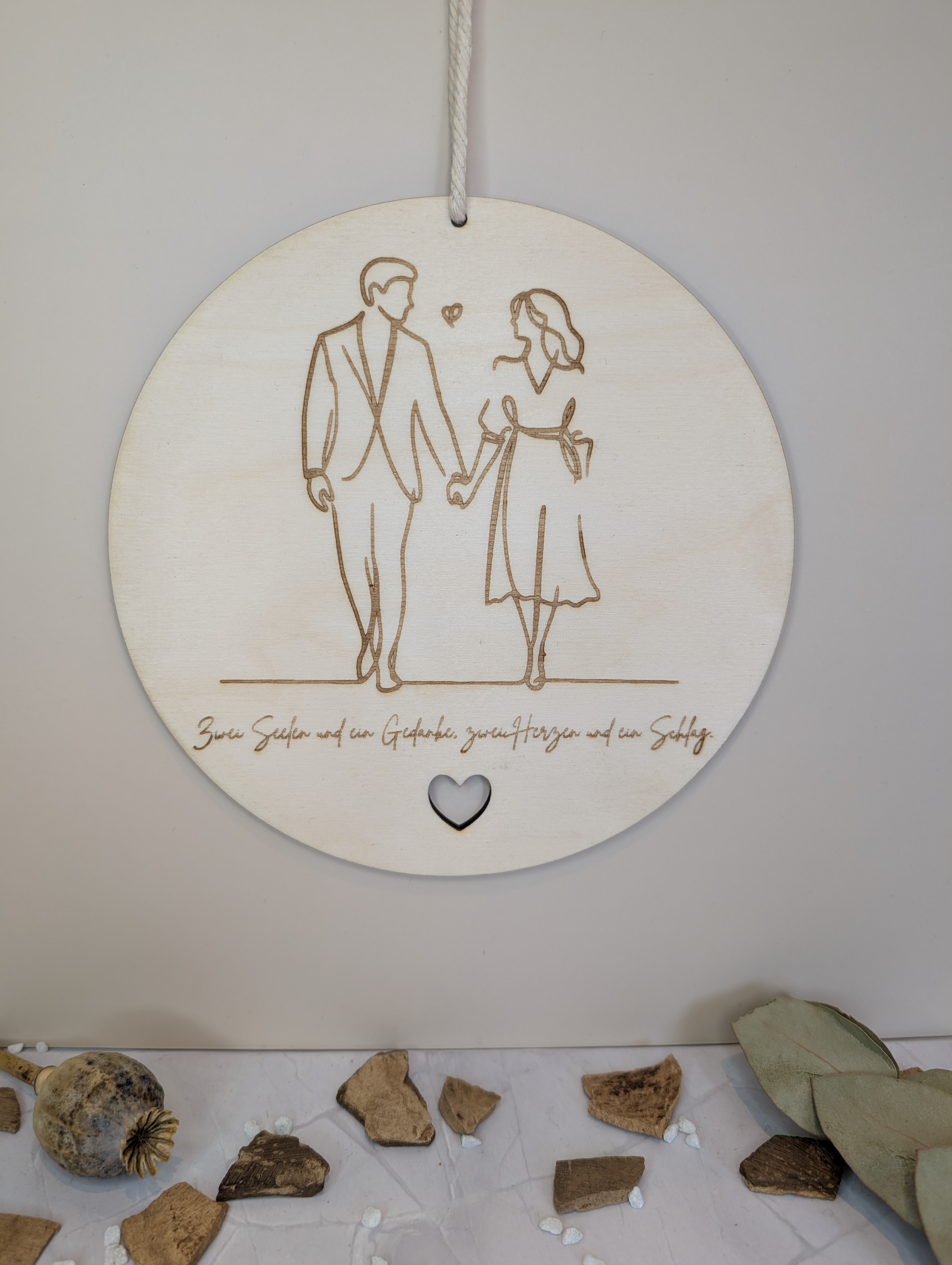 Holzschild Paar 20 cm – Geschenk für Hochzeit, Jahrestag & Liebe | romantische Deko