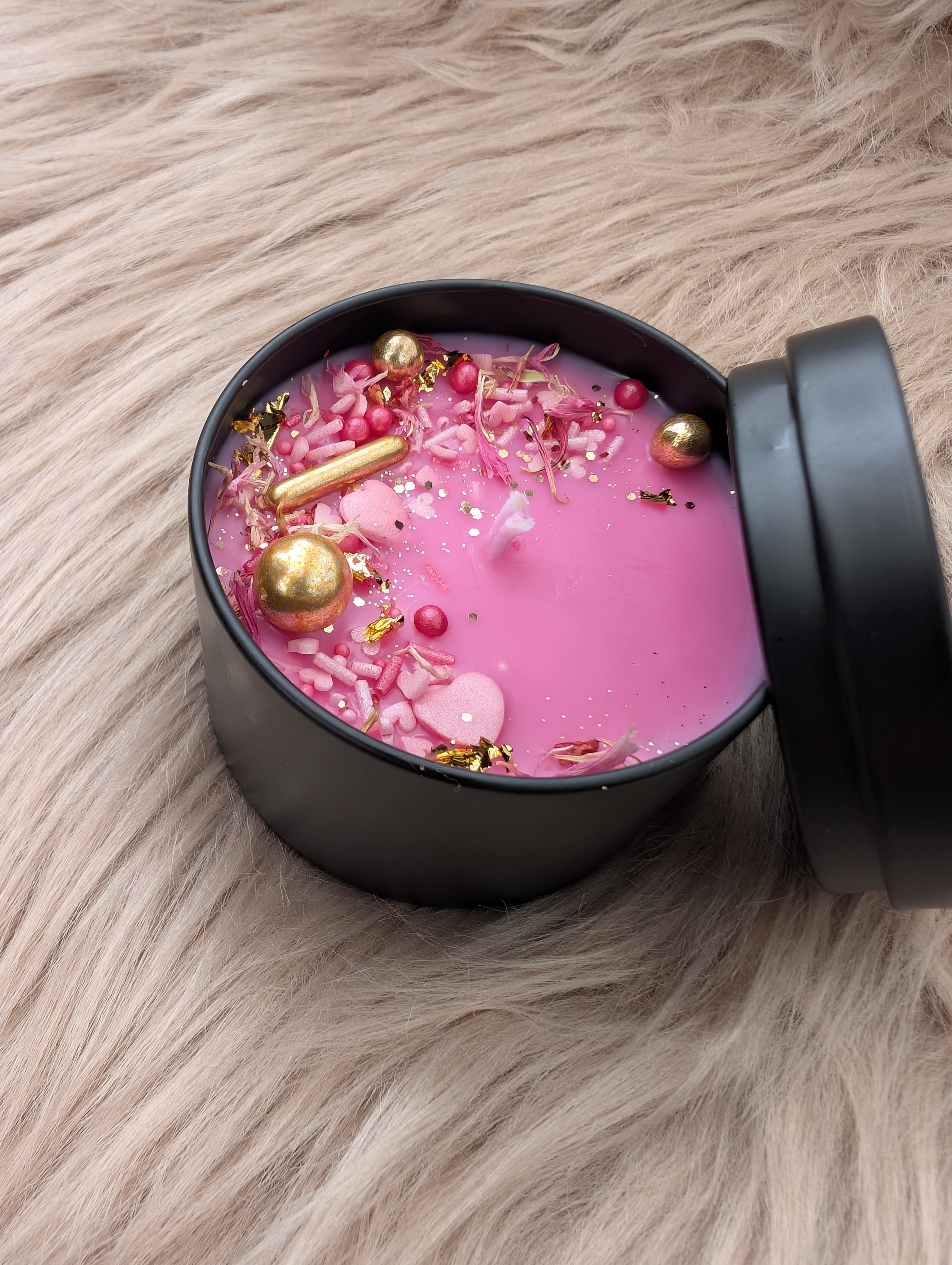 Duftkerze gefrostete Himbeere aus Sojawachs – handgegossen mit Baumwolldocht 