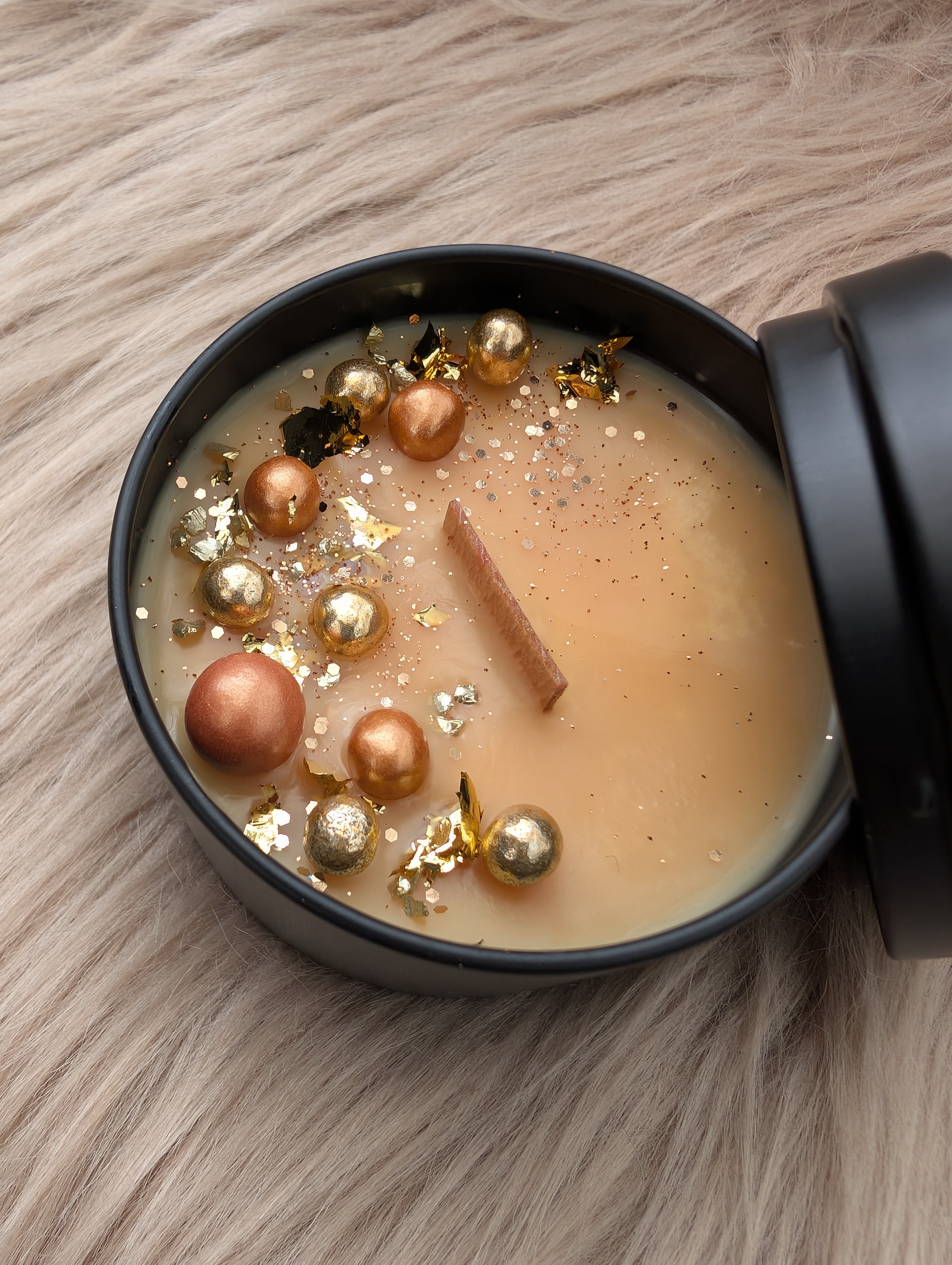 Duftkerze Vanille Toffee aus Sojawachs – handgegossen mit Holzdocht, Geschenkidee