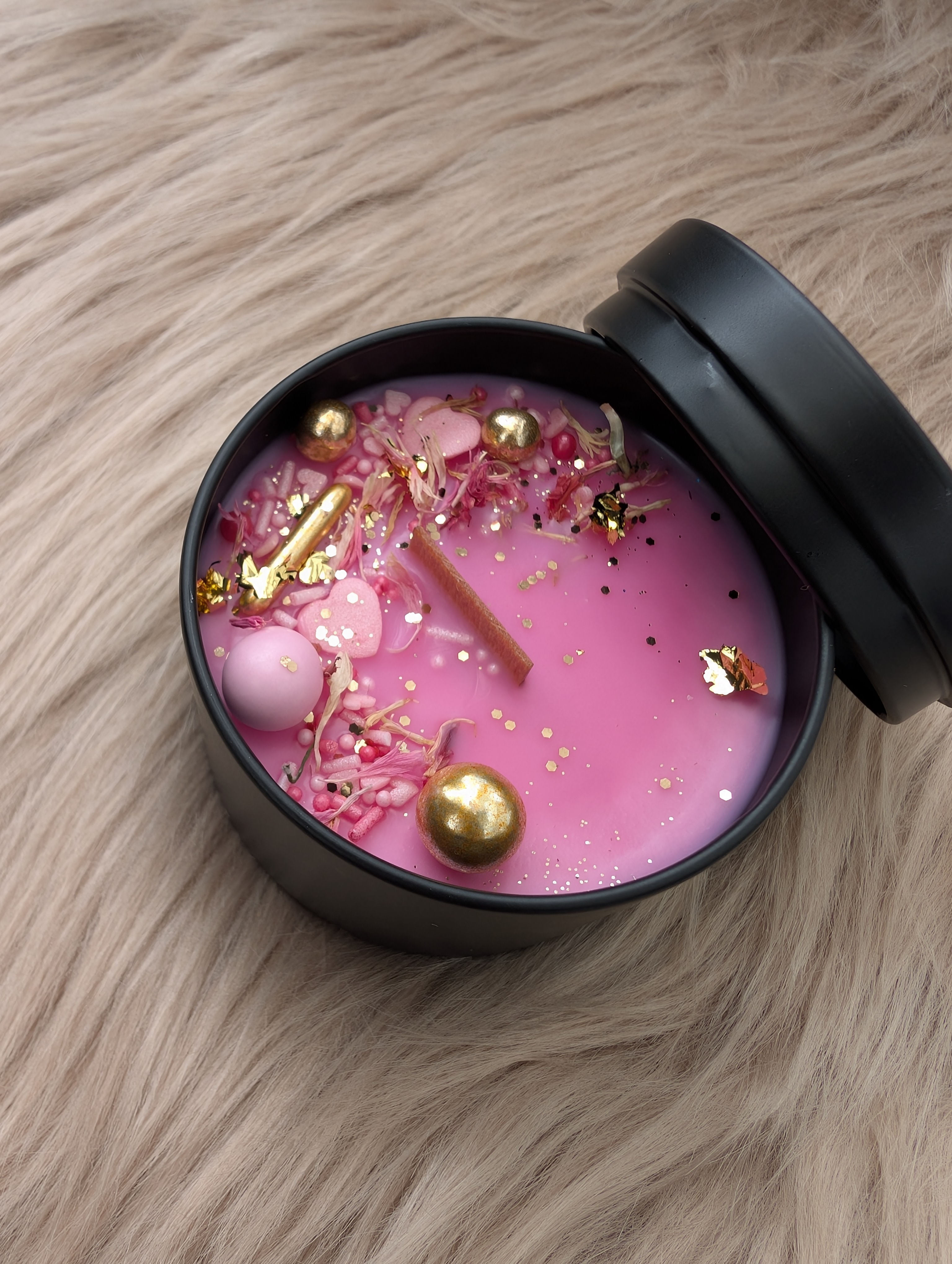 Duftkerze gefrostete Himbeere aus Sojawachs – handgegossen mit Holzdocht