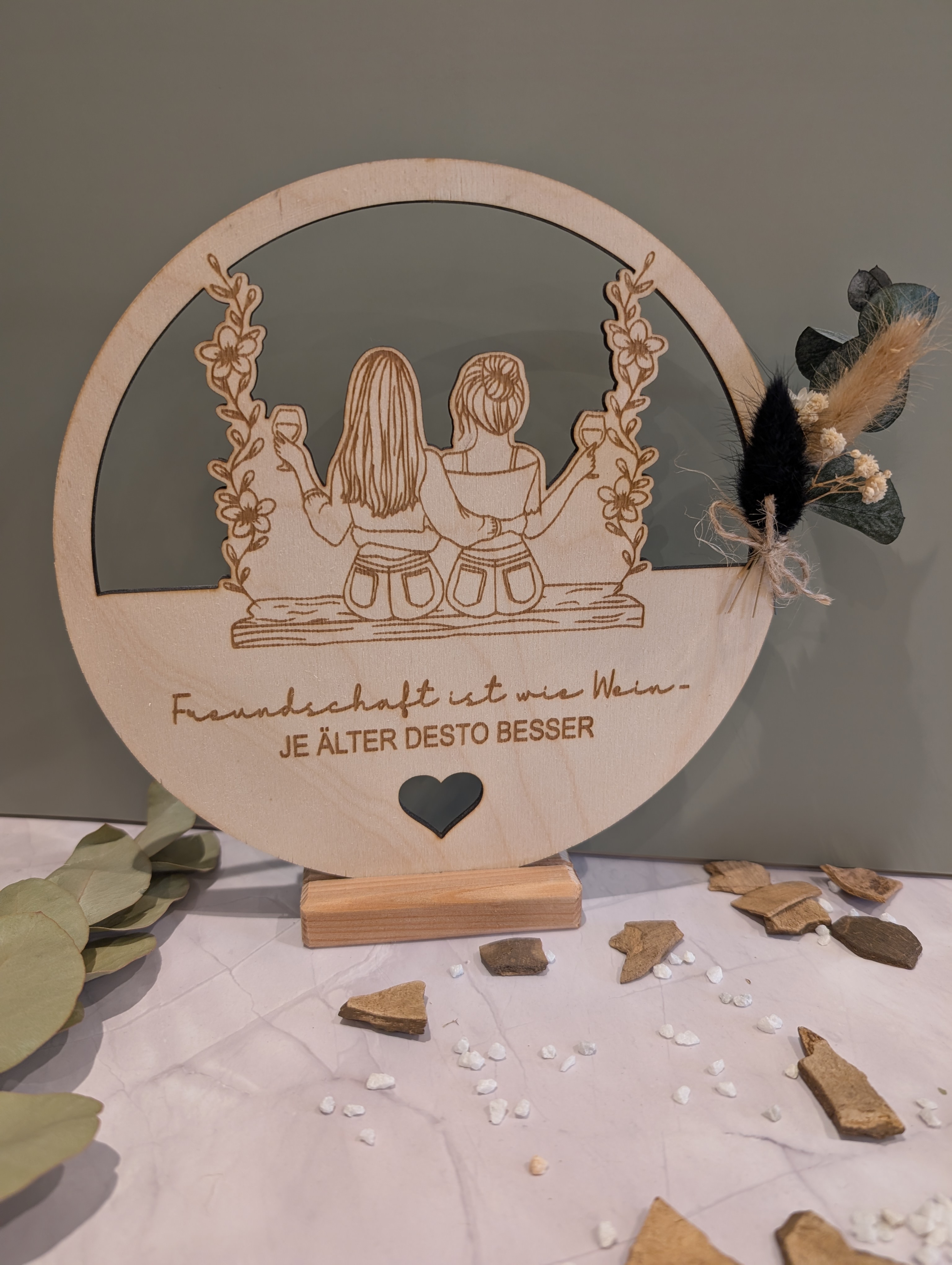 Freundin Schwester Geschenk Aufsteller Dekoration Geburtstag 