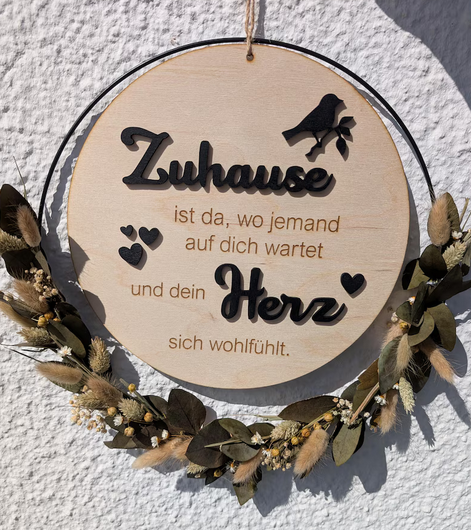 Türkranz Trockenblumenkranz 