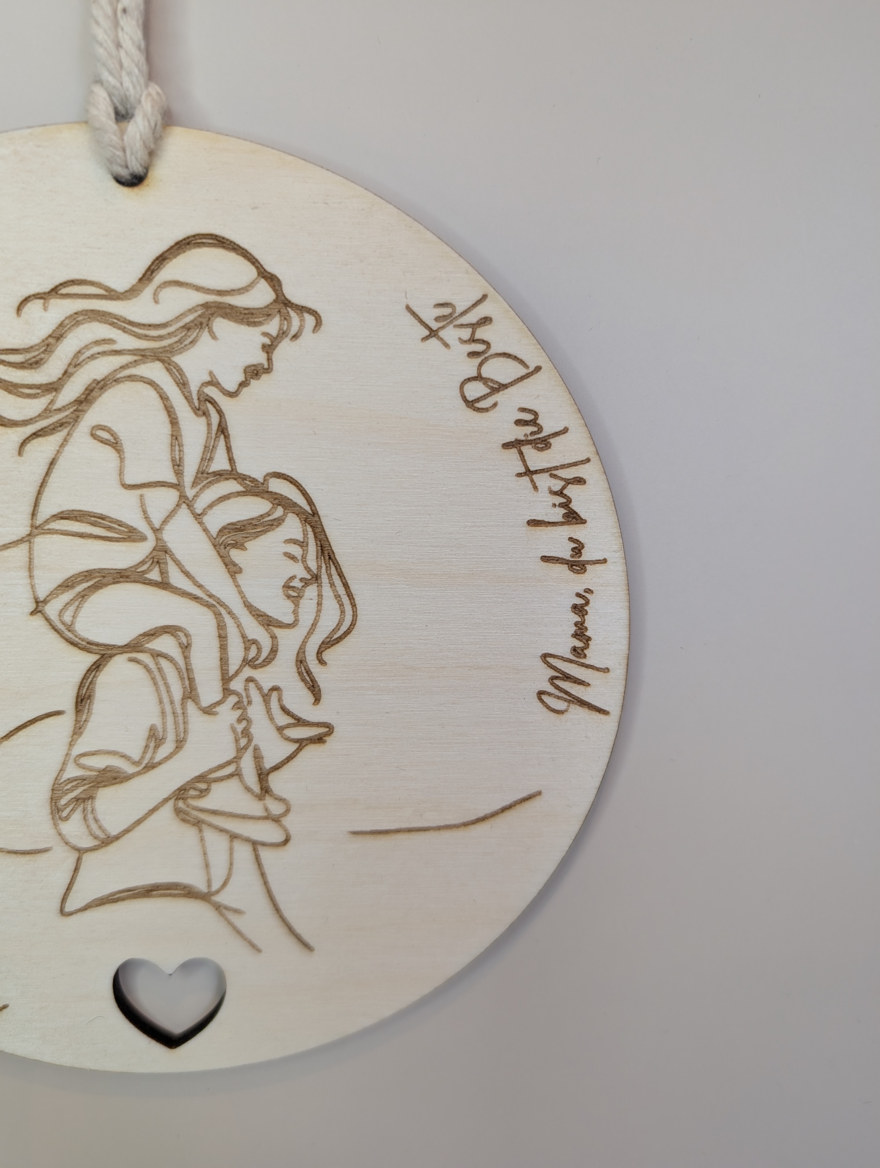 Personalisiertes Holzschild Mama & Kind 20 cm – Geschenk für Mutter, Geburt & Familie