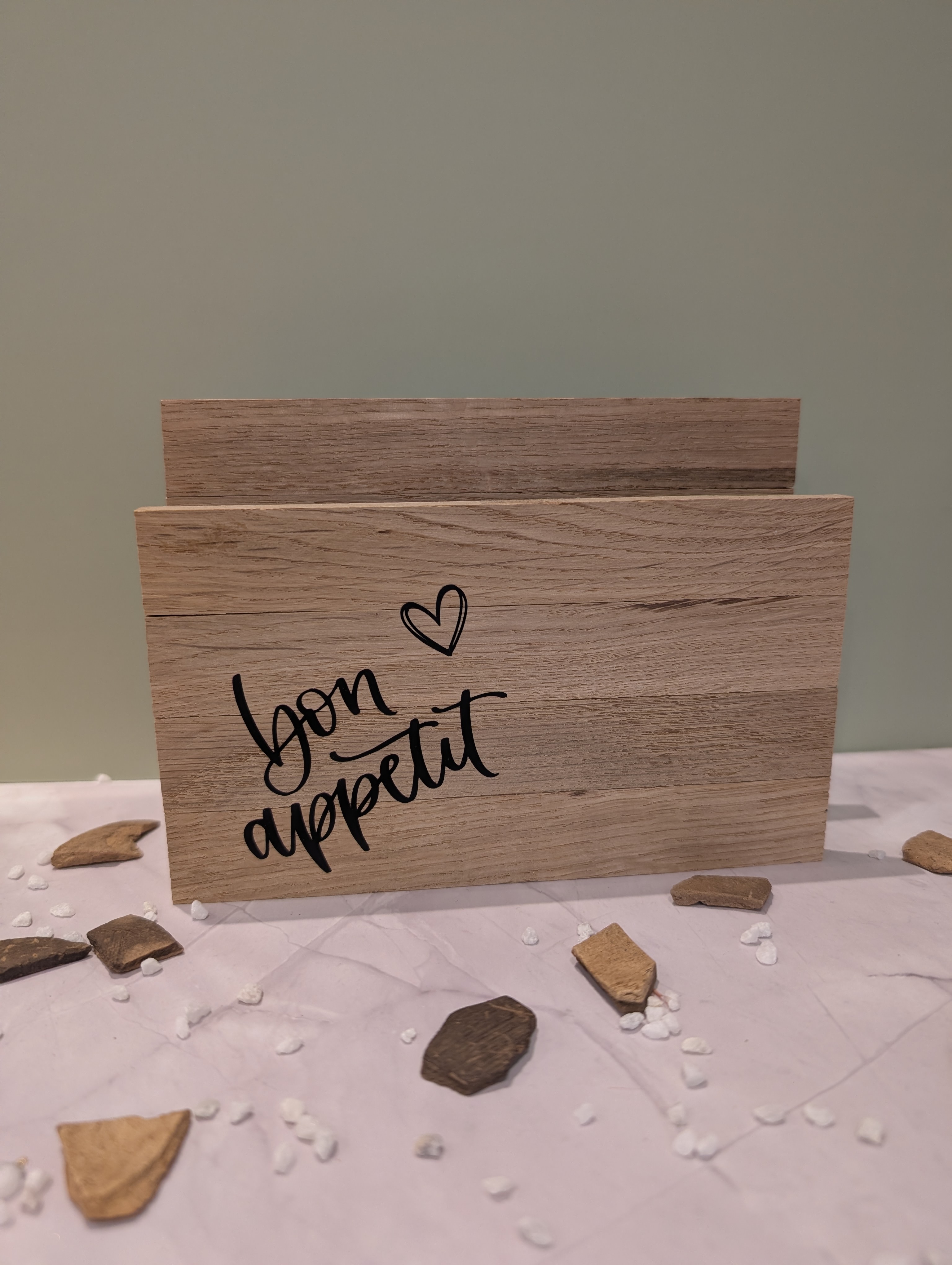 Serviettenhalter aus Holz „Bon Appetit“ – Stilvolle Tischdeko für Küche & Esszimmer