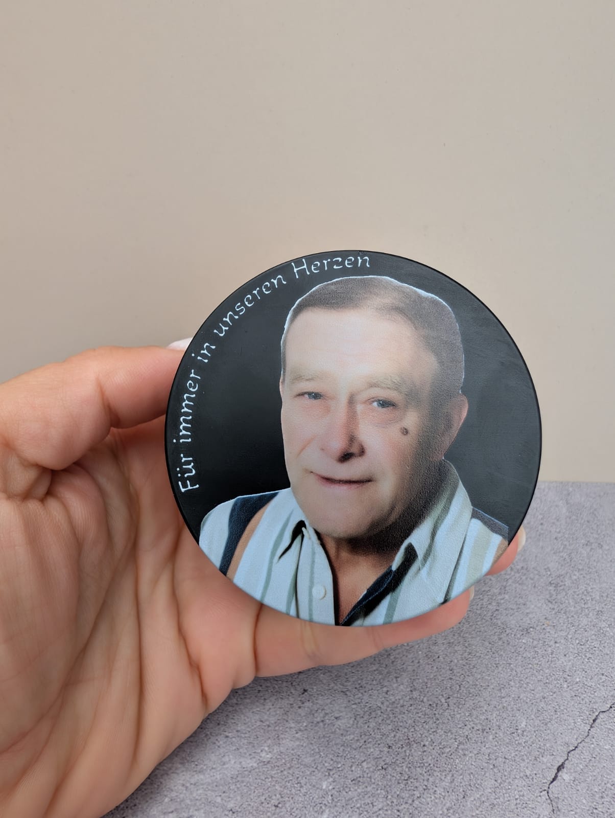 Personalisierte Trauerkerze mit Foto | Gedenkkerze