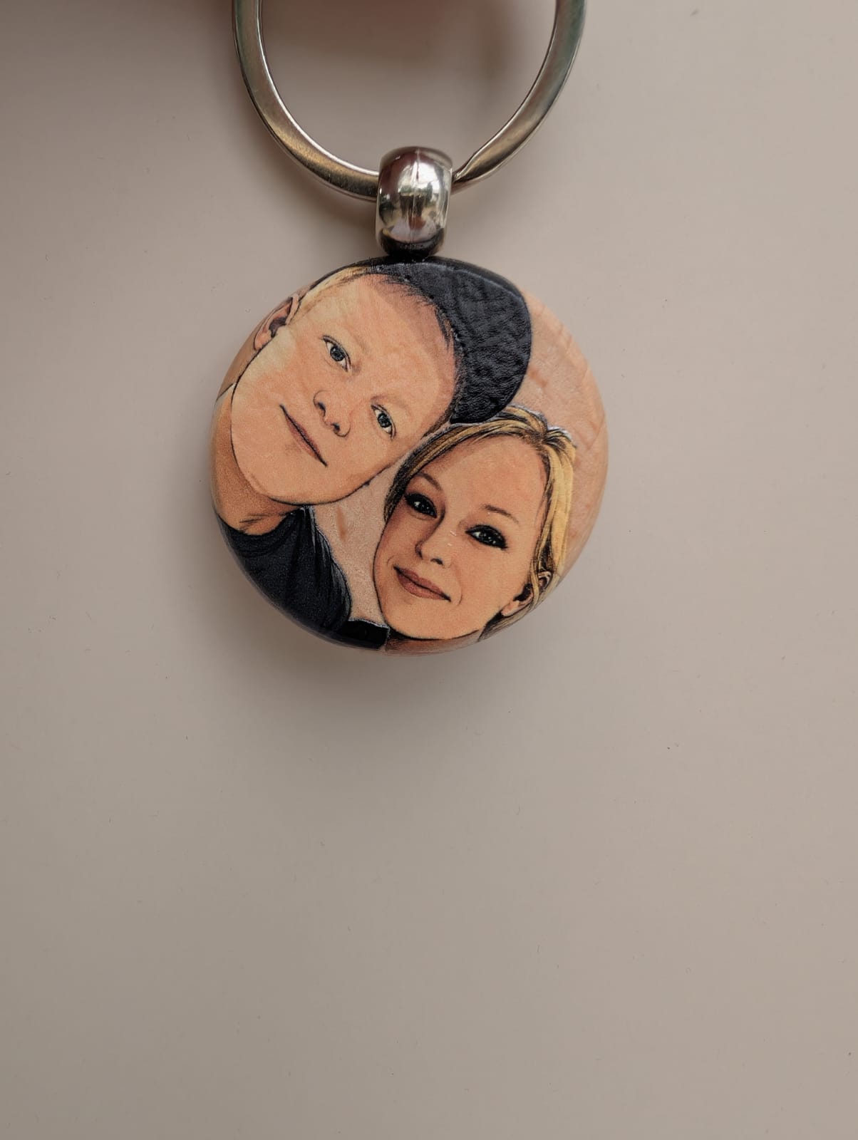 Personalisierter Schlüsselanhänger mit Foto aus Holz ❤️ 