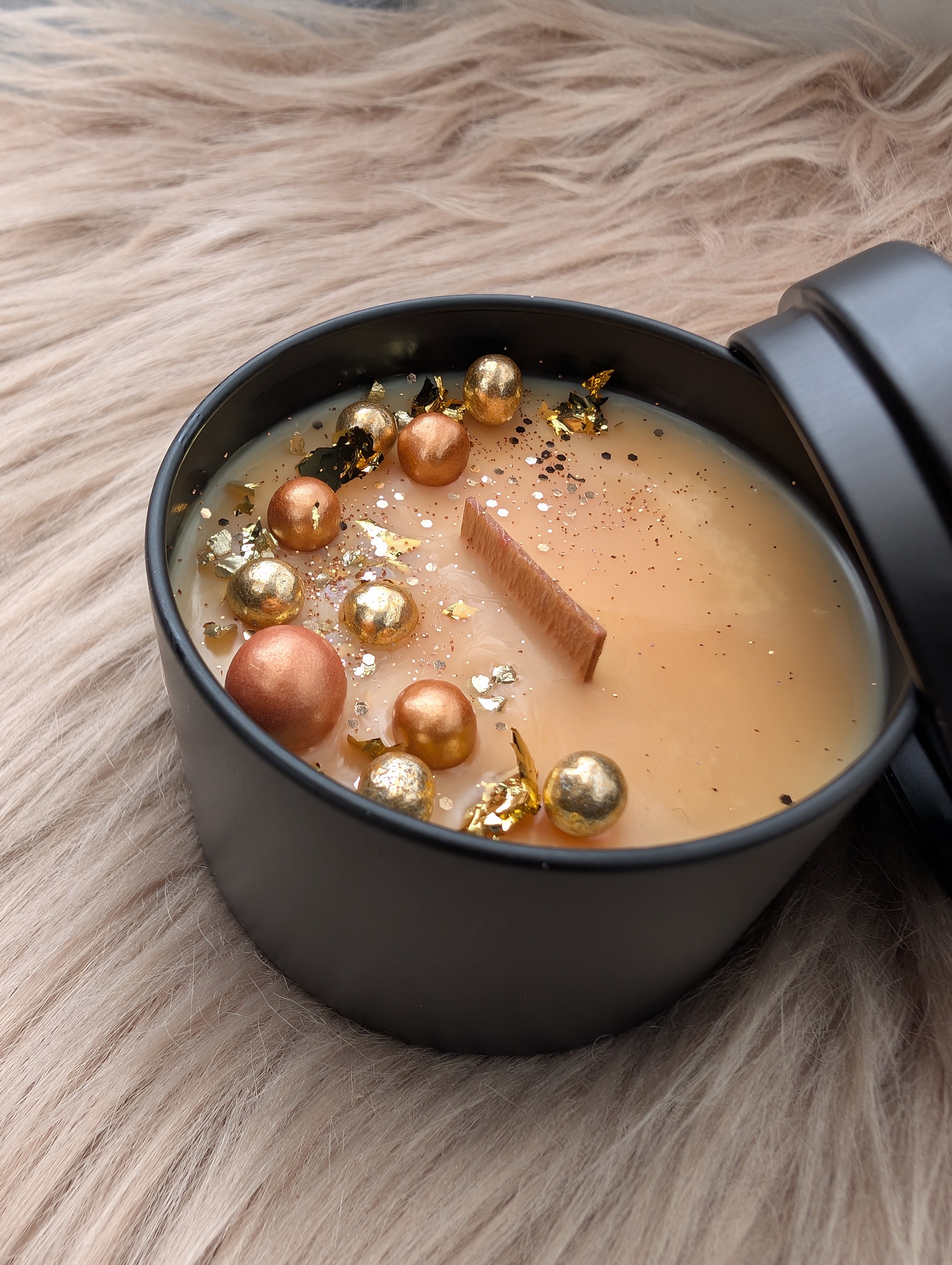 Duftkerze Vanille Toffee aus Sojawachs – handgegossen mit Holzdocht, Geschenkidee