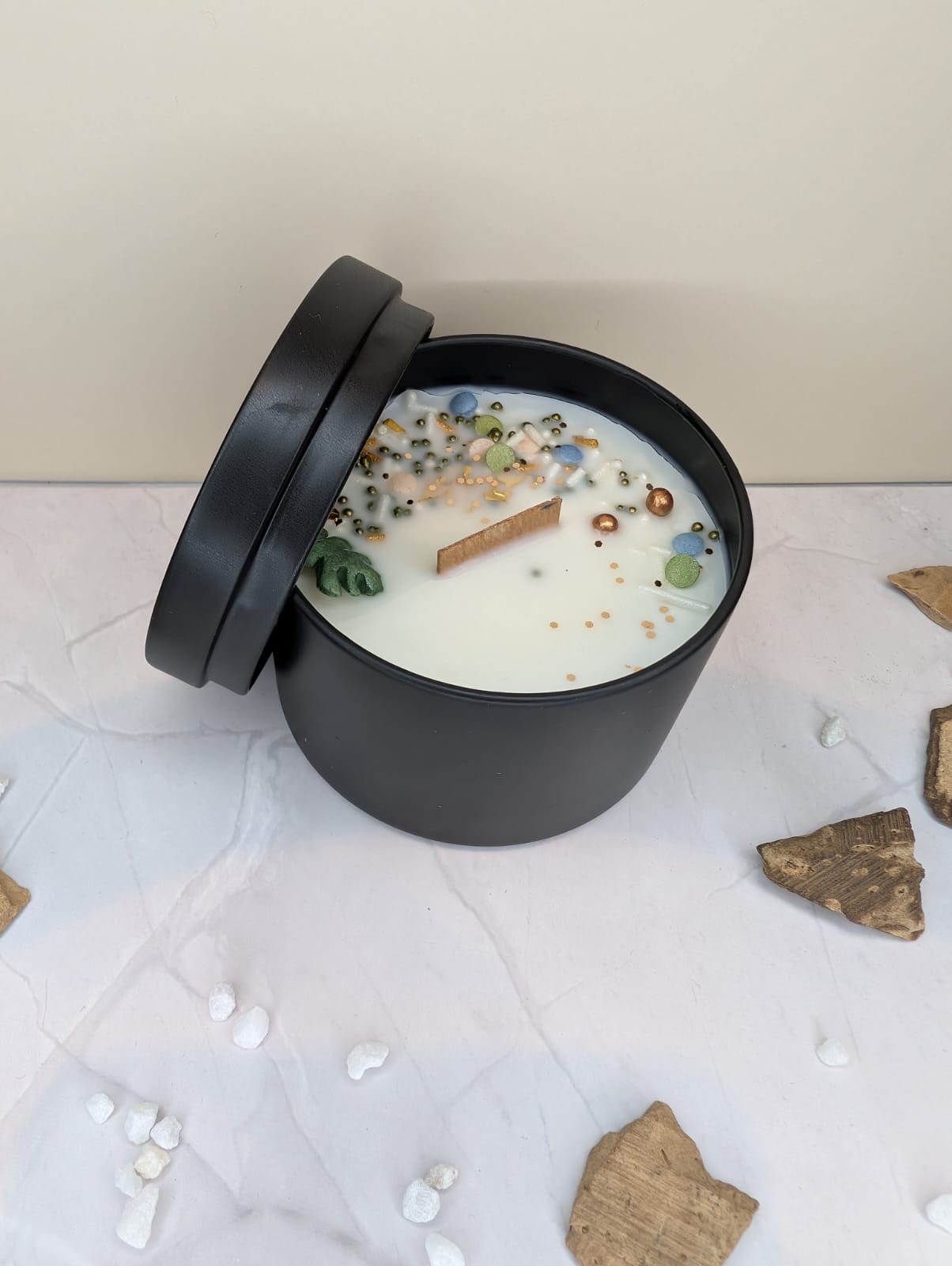 Wunschkerze mit Holzdocht – Duftkerze aus Sojawachs mit Farb- & Duftwahl