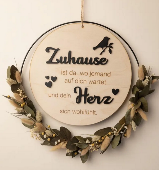 Türkranz Trockenblumenkranz 