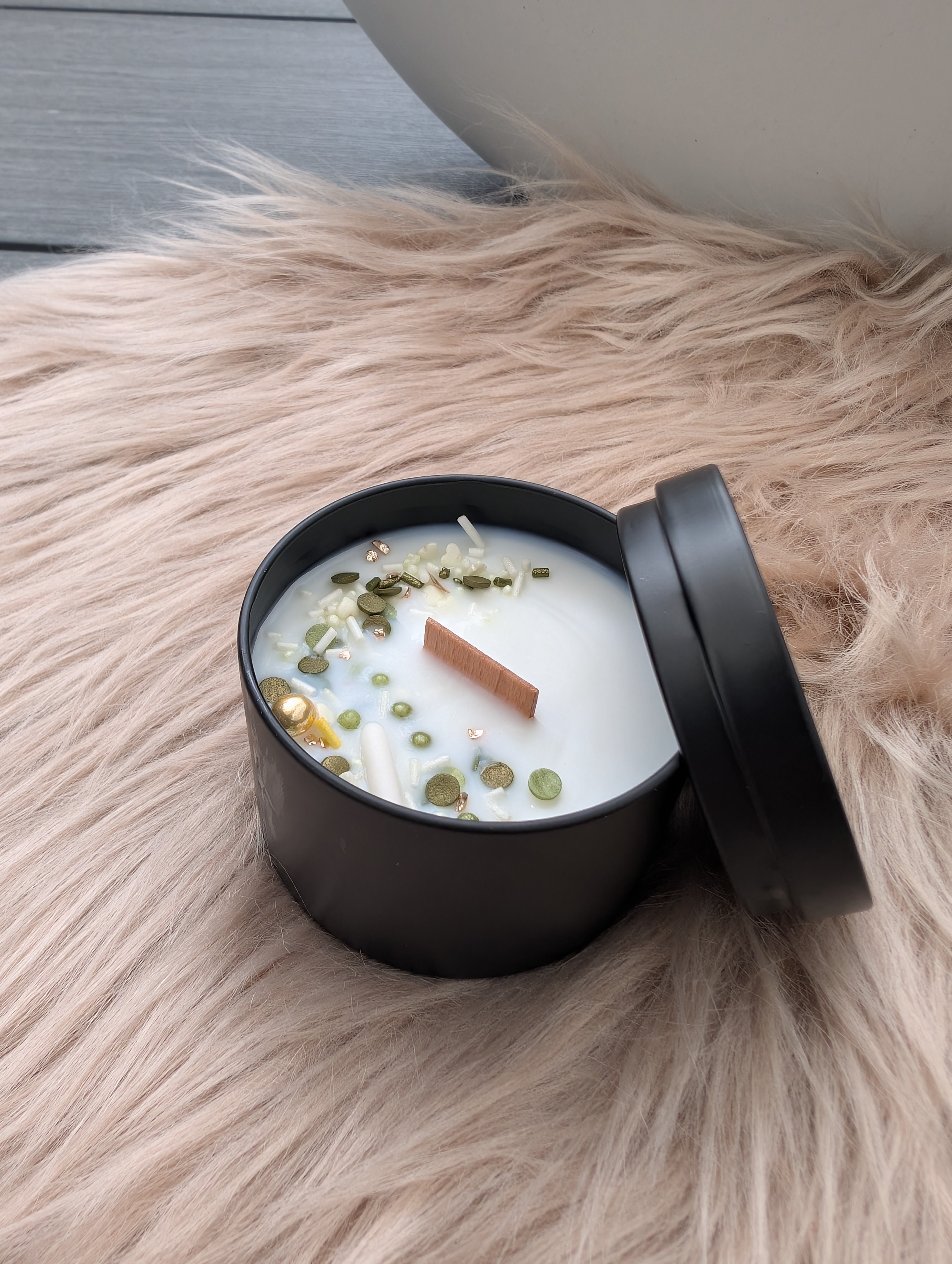 Duftkerze Orangen- und Kokosblüten mit Baumwolldocht– Handgegossene Sojawachs Kerze 