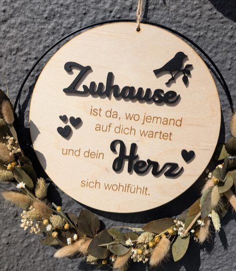 Türkranz Trockenblumenkranz 