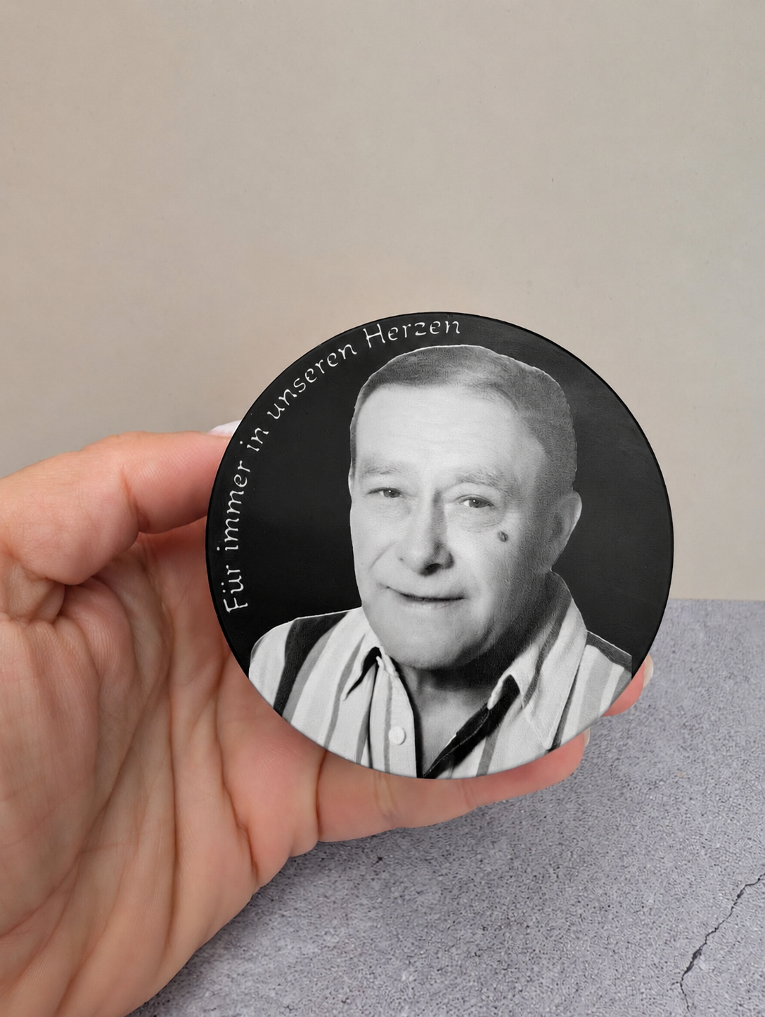 Personalisierte Trauerkerze mit Foto | Gedenkkerze