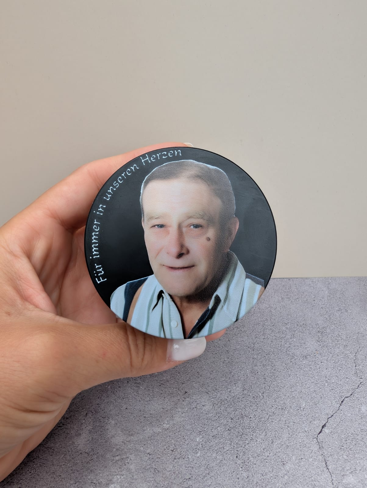 Personalisierte Trauerkerze mit Foto | Gedenkkerze