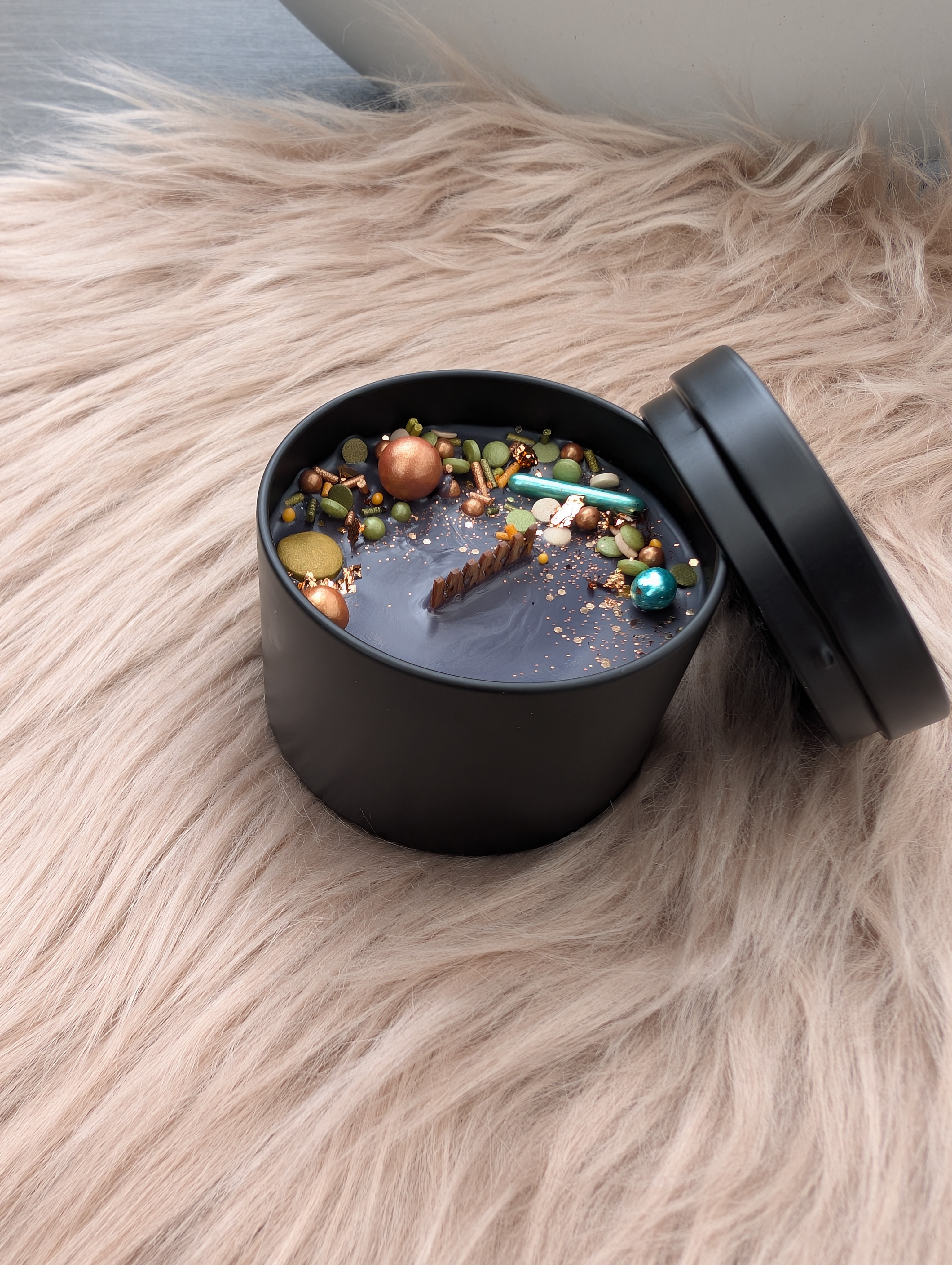 Duftkerze Wildkirsche & marokkanischer Safran mit Holzdocht Knisterdocht – Handgegossene Sojawachs Kerze 