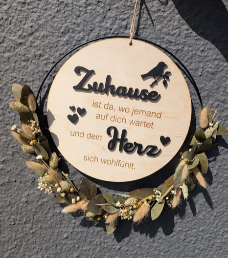 Türkranz Trockenblumenkranz 