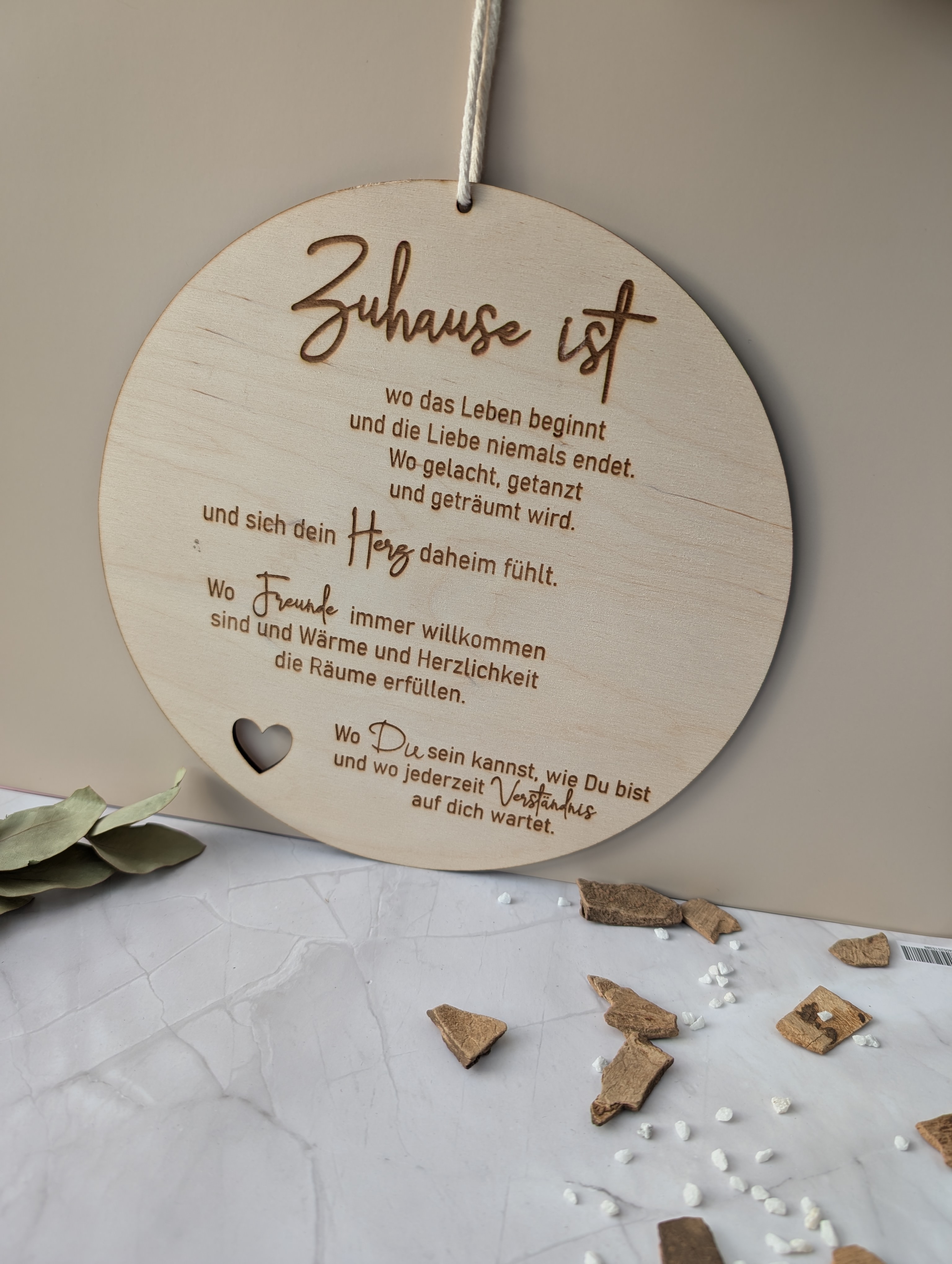 Holzschild "Zuhause ist..."25cm – Herzliches Geschenk für Familie & Freunde 