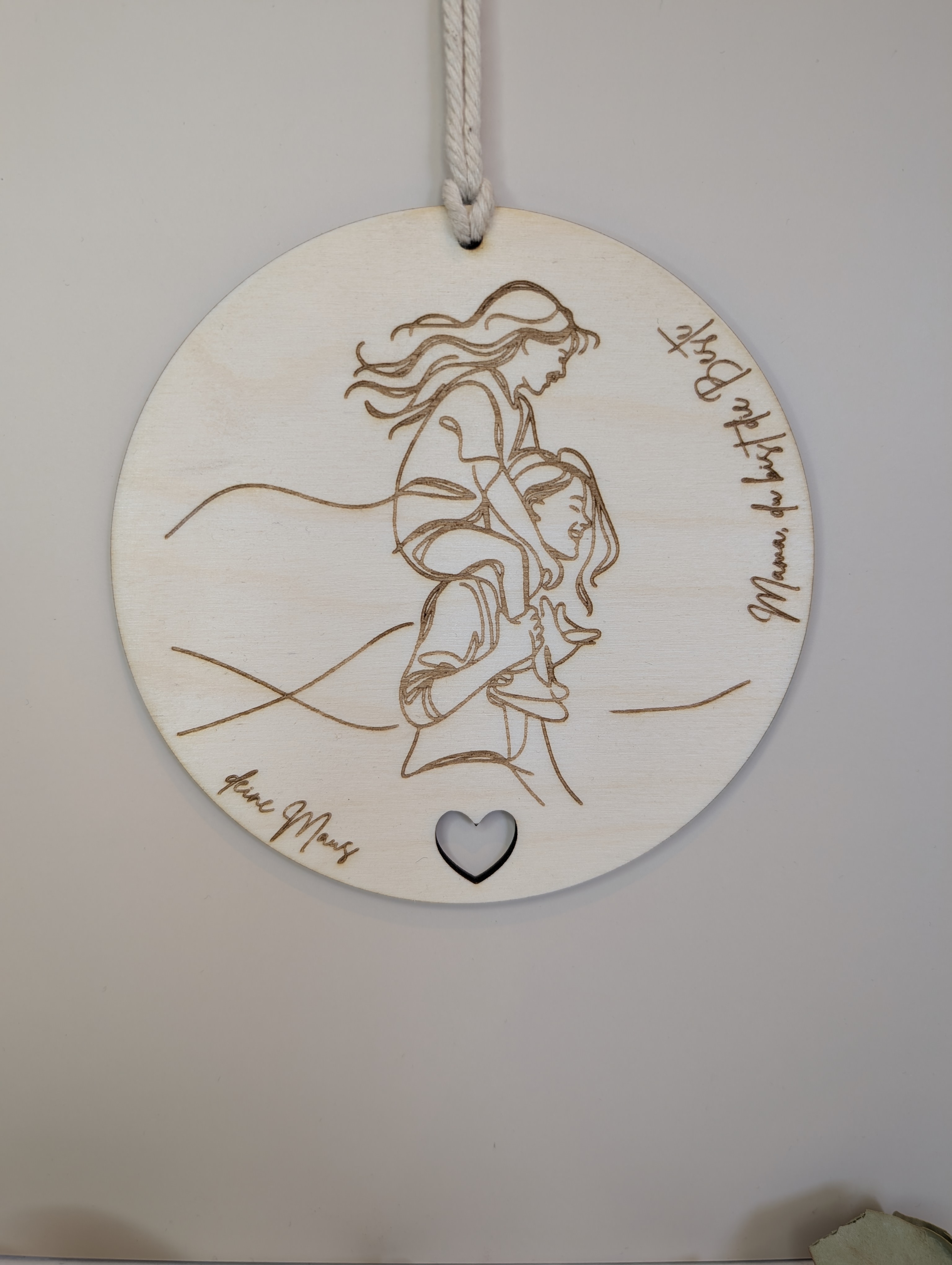 Personalisiertes Holzschild Mama & Kind 20 cm – Geschenk für Mutter, Geburt & Familie