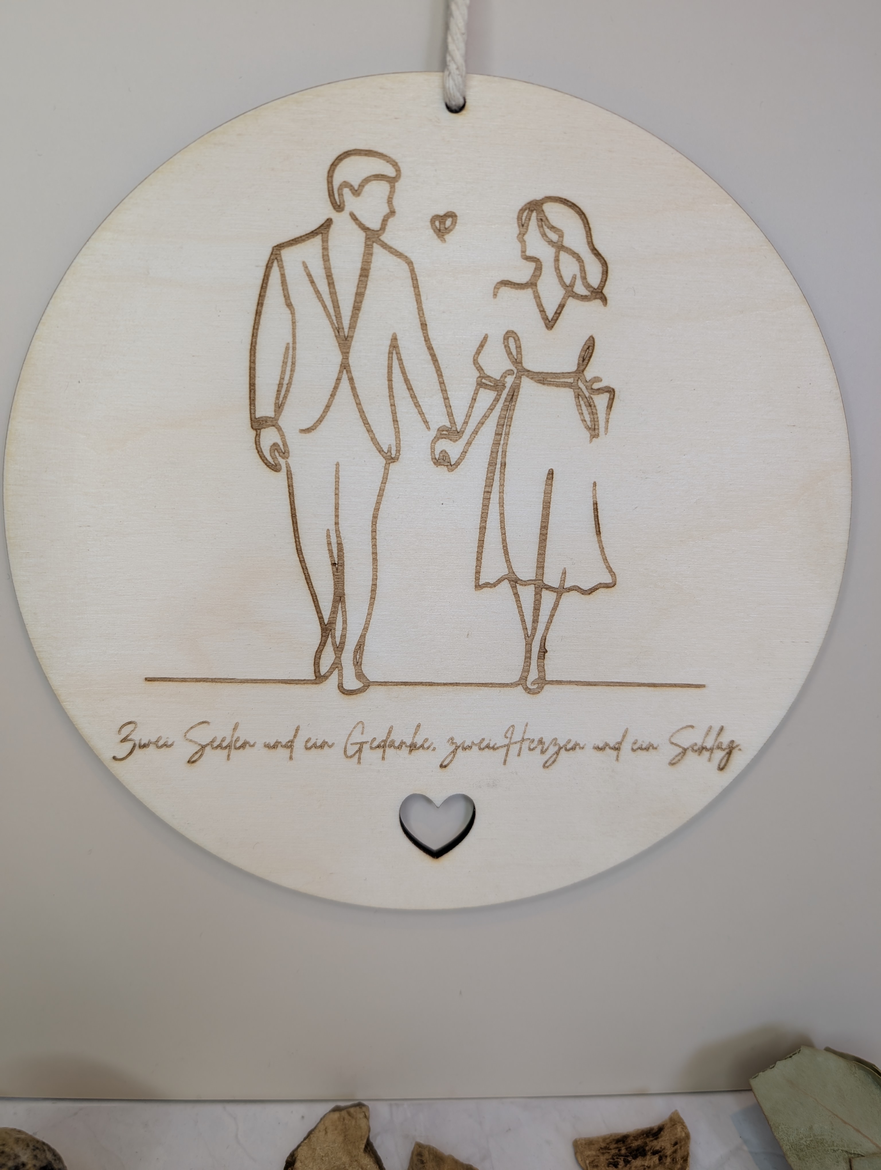 Holzschild Paar 20 cm – Geschenk für Hochzeit, Jahrestag & Liebe | romantische Deko