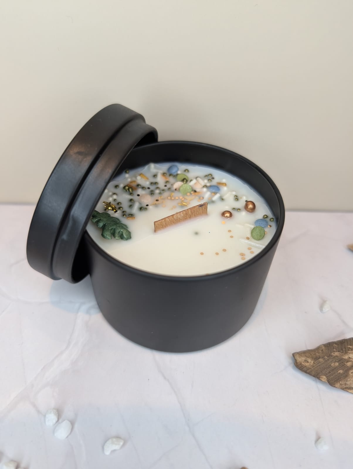 Wunschkerze mit Holzdocht – Duftkerze aus Sojawachs mit Farb- & Duftwahl