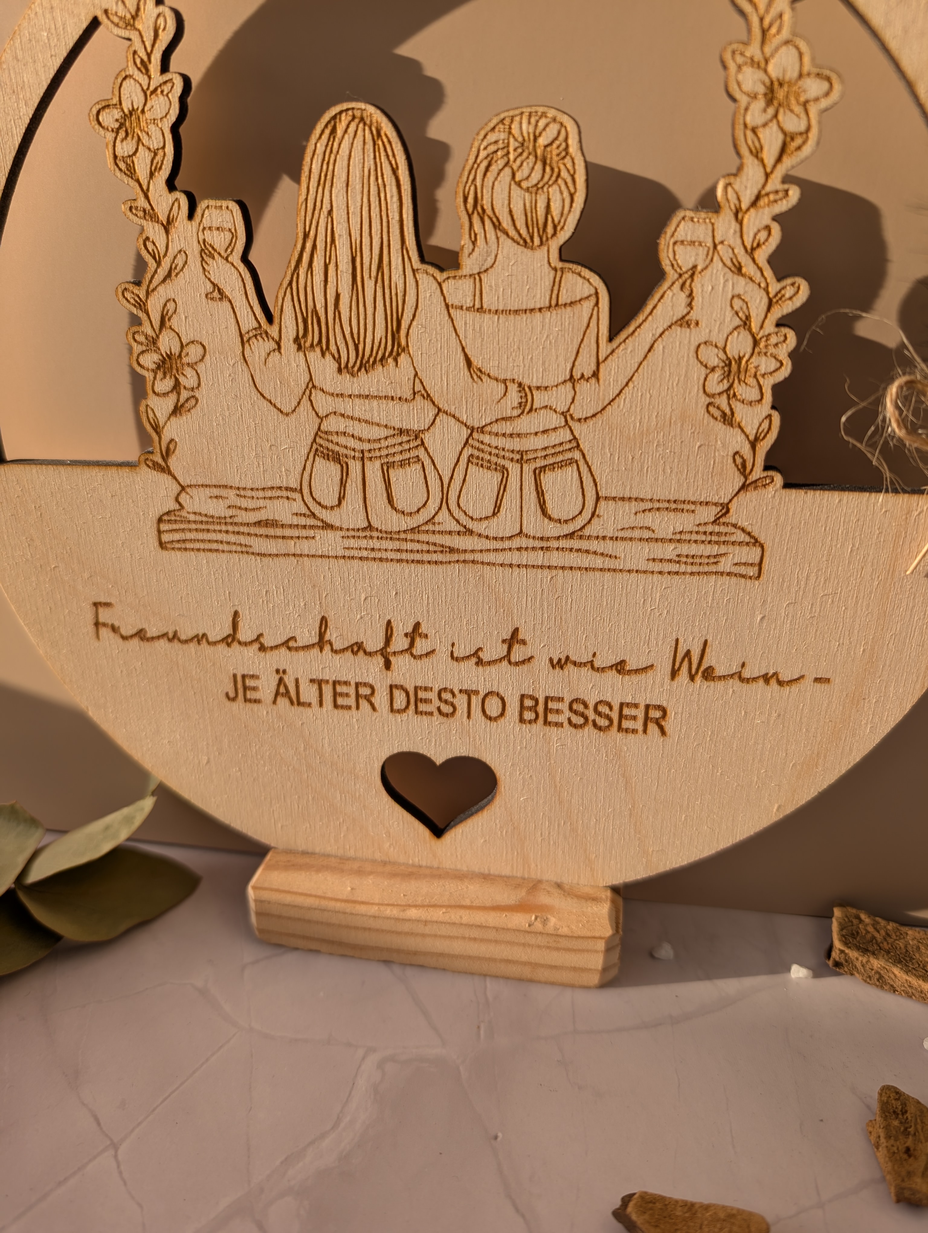 Freundin Schwester Geschenk Aufsteller Dekoration Geburtstag 