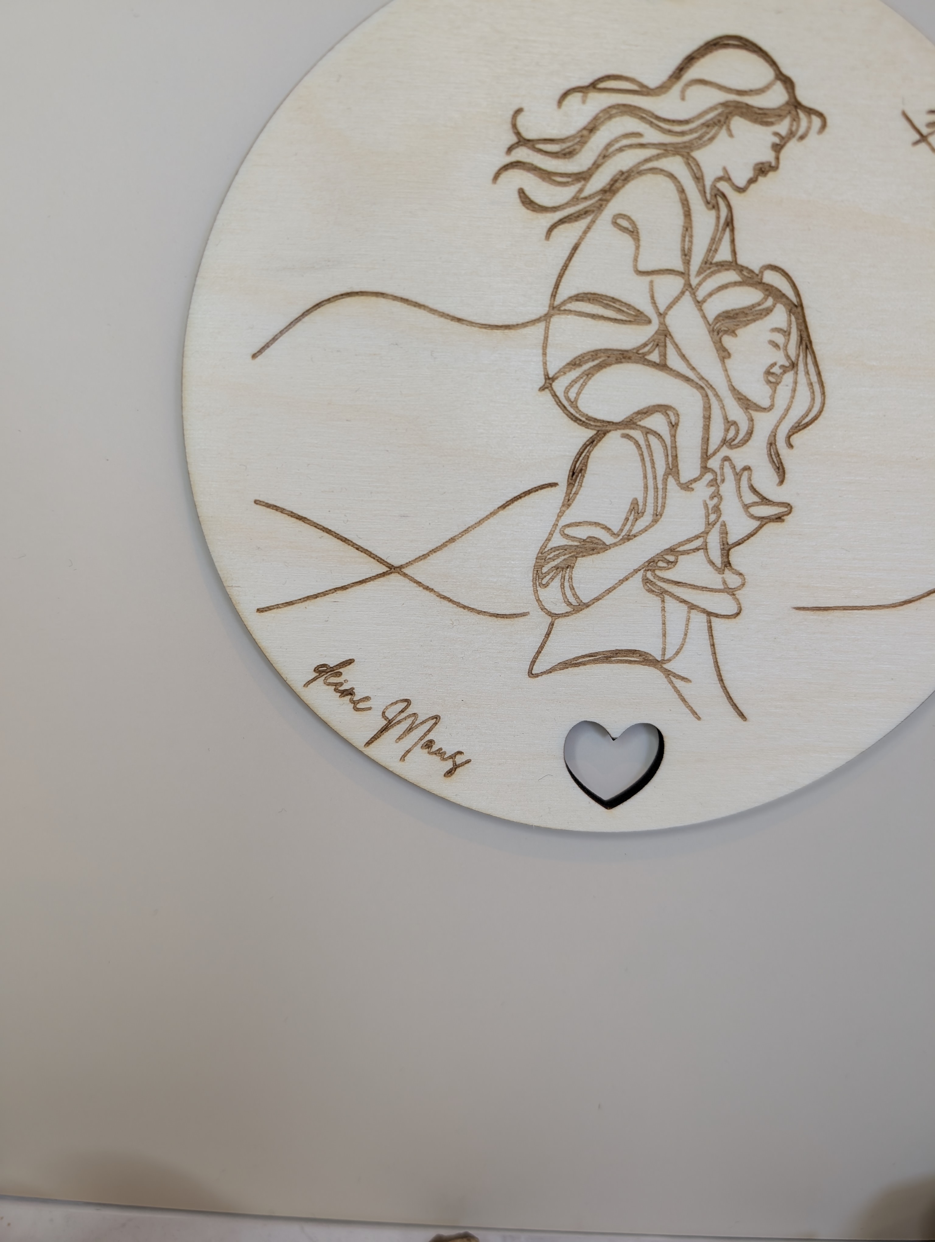 Personalisiertes Holzschild Mama & Kind 20 cm – Geschenk für Mutter, Geburt & Familie