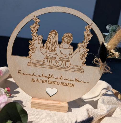 Freundin Schwester Geschenk Aufsteller Dekoration Geburtstag 