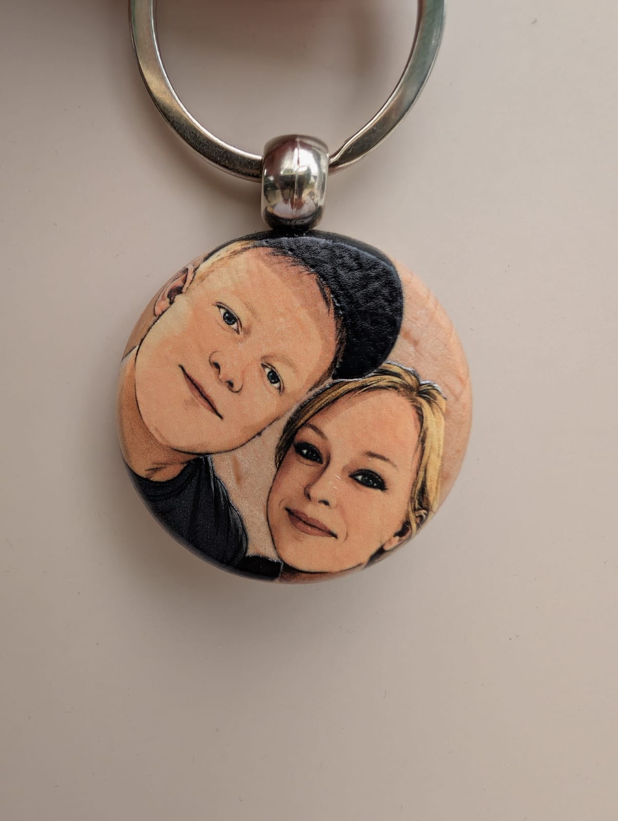 Personalisierter Schlüsselanhänger mit Foto aus Holz ❤️ 