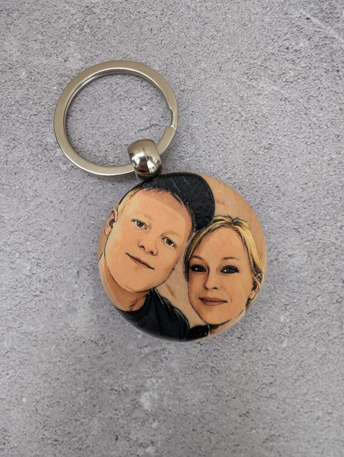 Personalisierter Schlüsselanhänger mit Foto aus Holz ❤️ 