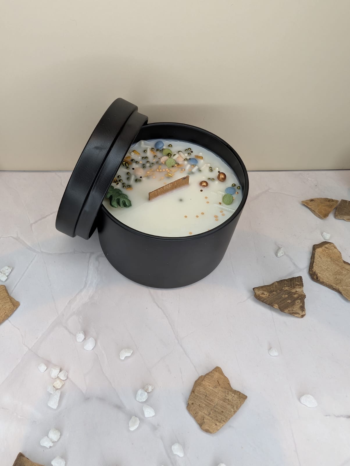 Wunschkerze mit Holzdocht – Duftkerze aus Sojawachs mit Farb- & Duftwahl