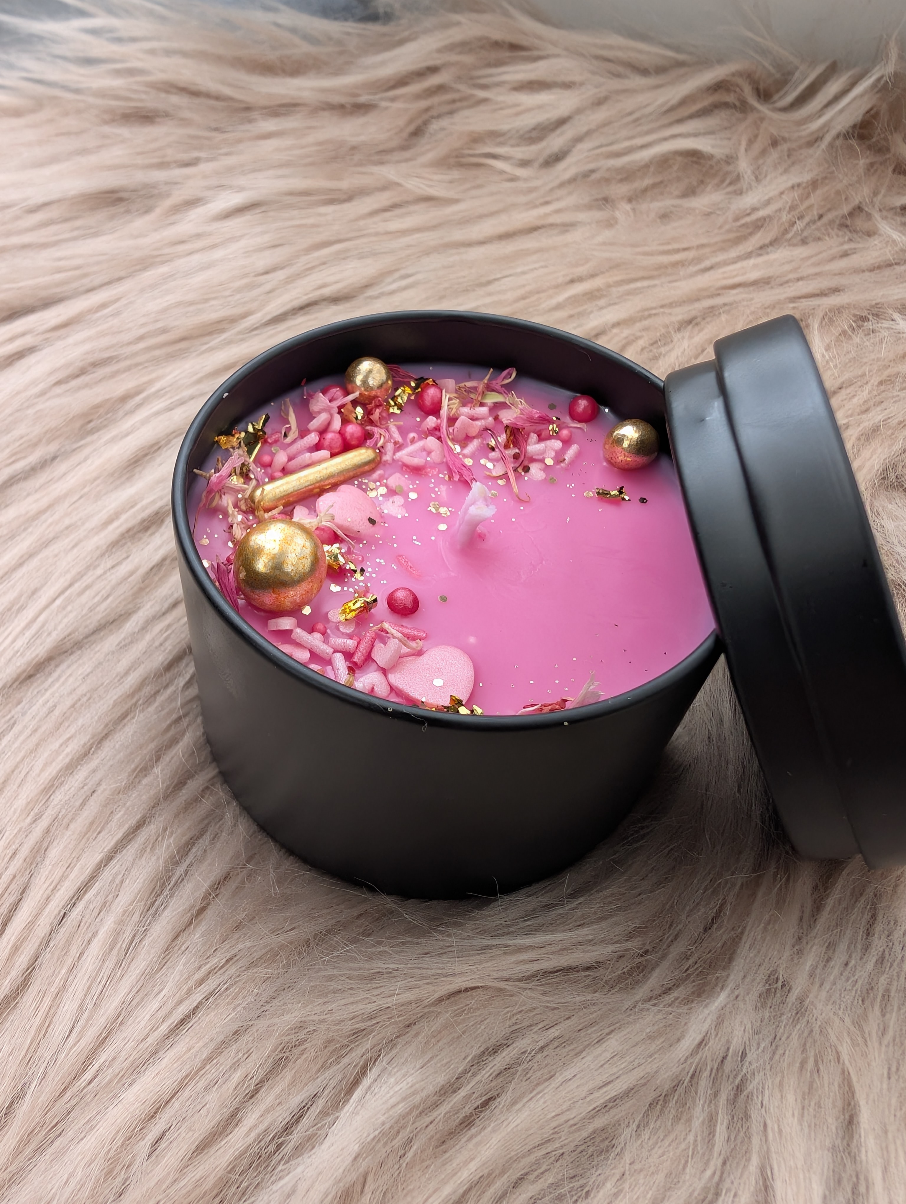 Duftkerze gefrostete Himbeere aus Sojawachs – handgegossen mit Baumwolldocht 