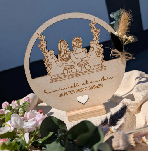 Freundin Schwester Geschenk Aufsteller Dekoration Geburtstag 